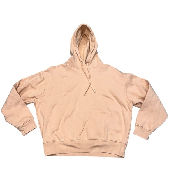 Girlfriend Collective Peach Fleece Pullover Hoodie size Large - Picture 3 of 5